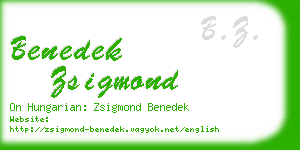 benedek zsigmond business card